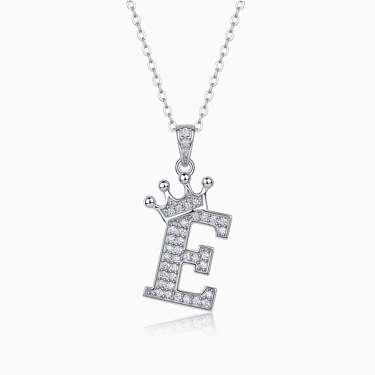 Crown 26 English Letters Full Moissanite Pendant Necklace Free choice - Ceerom