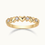 Heart Shaped Silver Band Ring - Ceerom