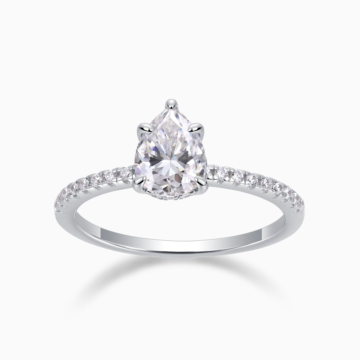Pear Shaped Moissanite Ring - Ceerom