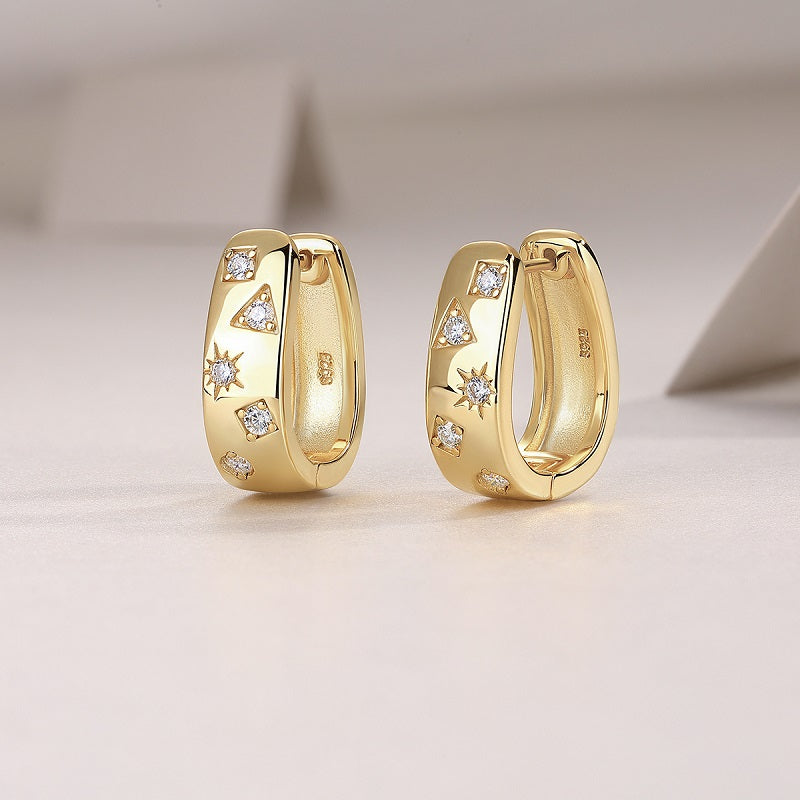 White Moissanite Hoop Earrings - Ceerom