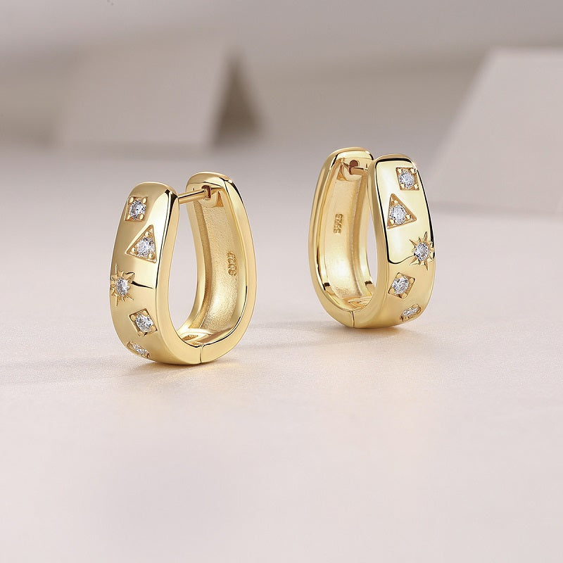 White Moissanite Hoop Earrings - Ceerom
