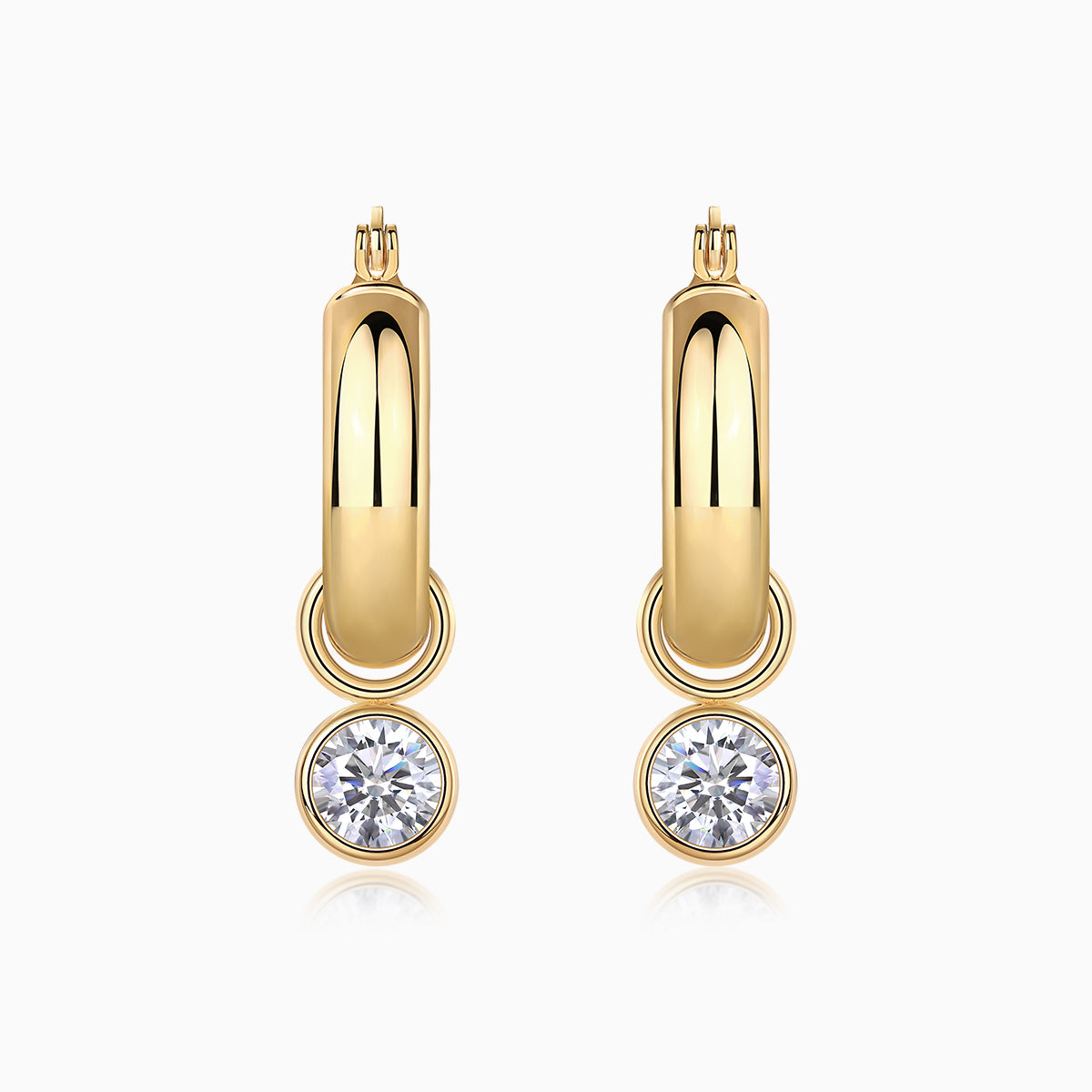 White Moissanite Hoop Earrings - Ceerom