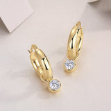 White Moissanite Hoop Earrings - Ceerom