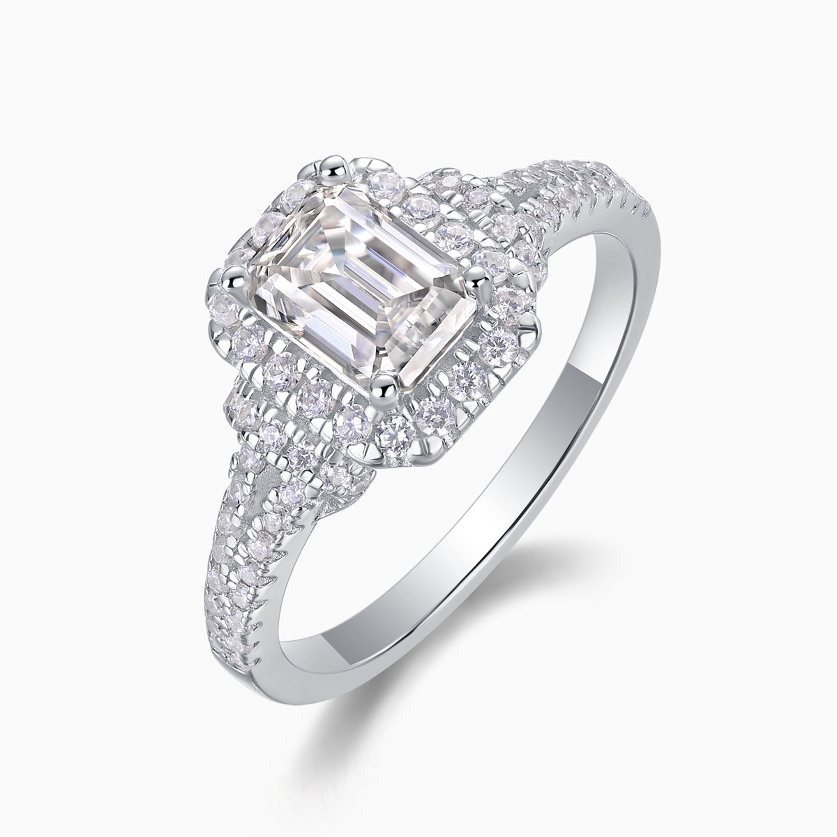 Emerald Cut Moissanite Ring - Ceerom