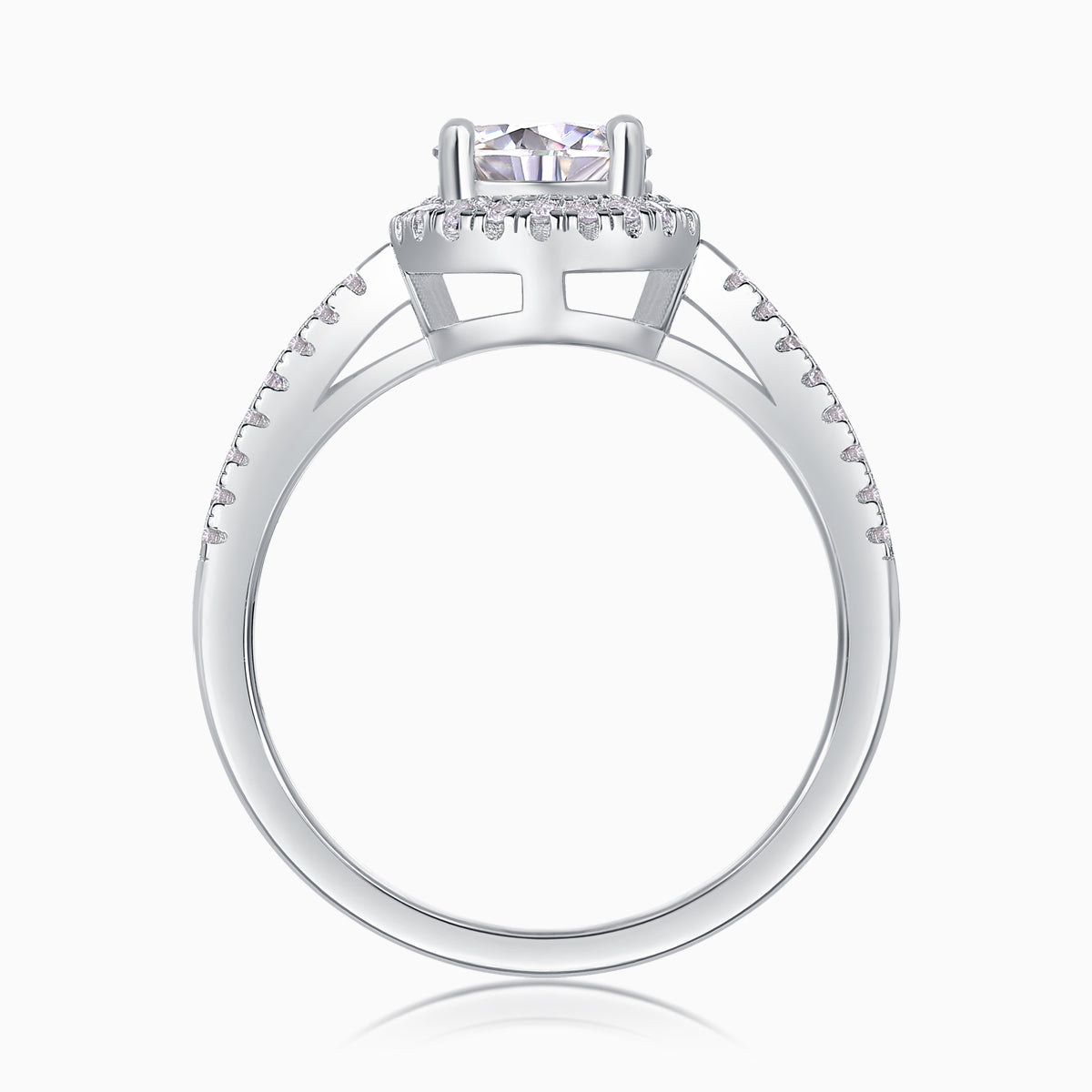 Round Cut Moissanite Unique Engagement Ring - Ceerom