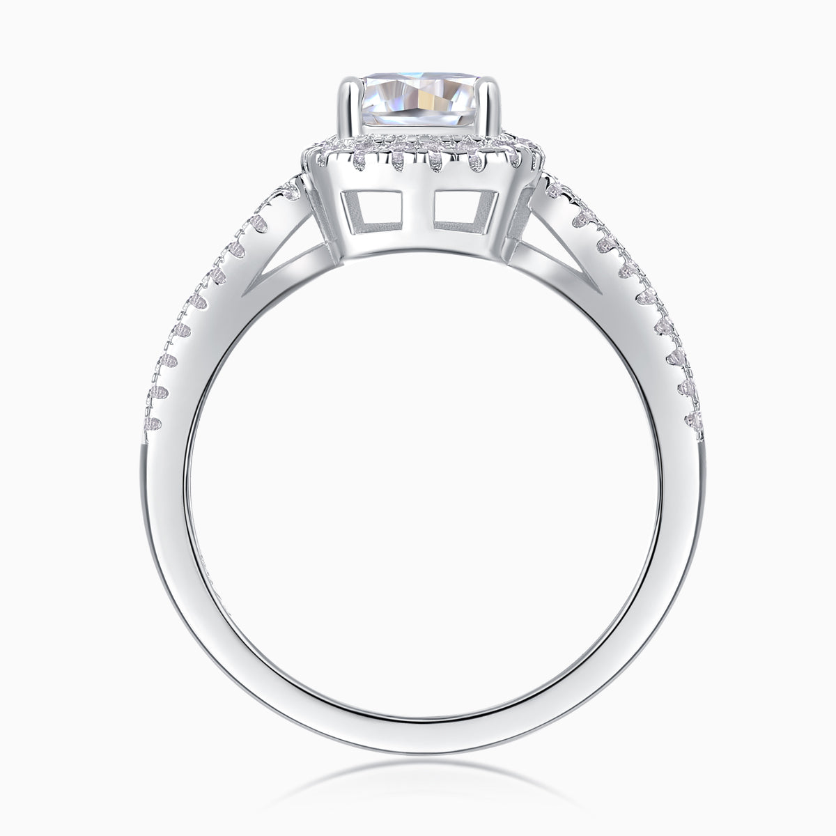 Asscher Cut Moissanite Ring - Ceerom