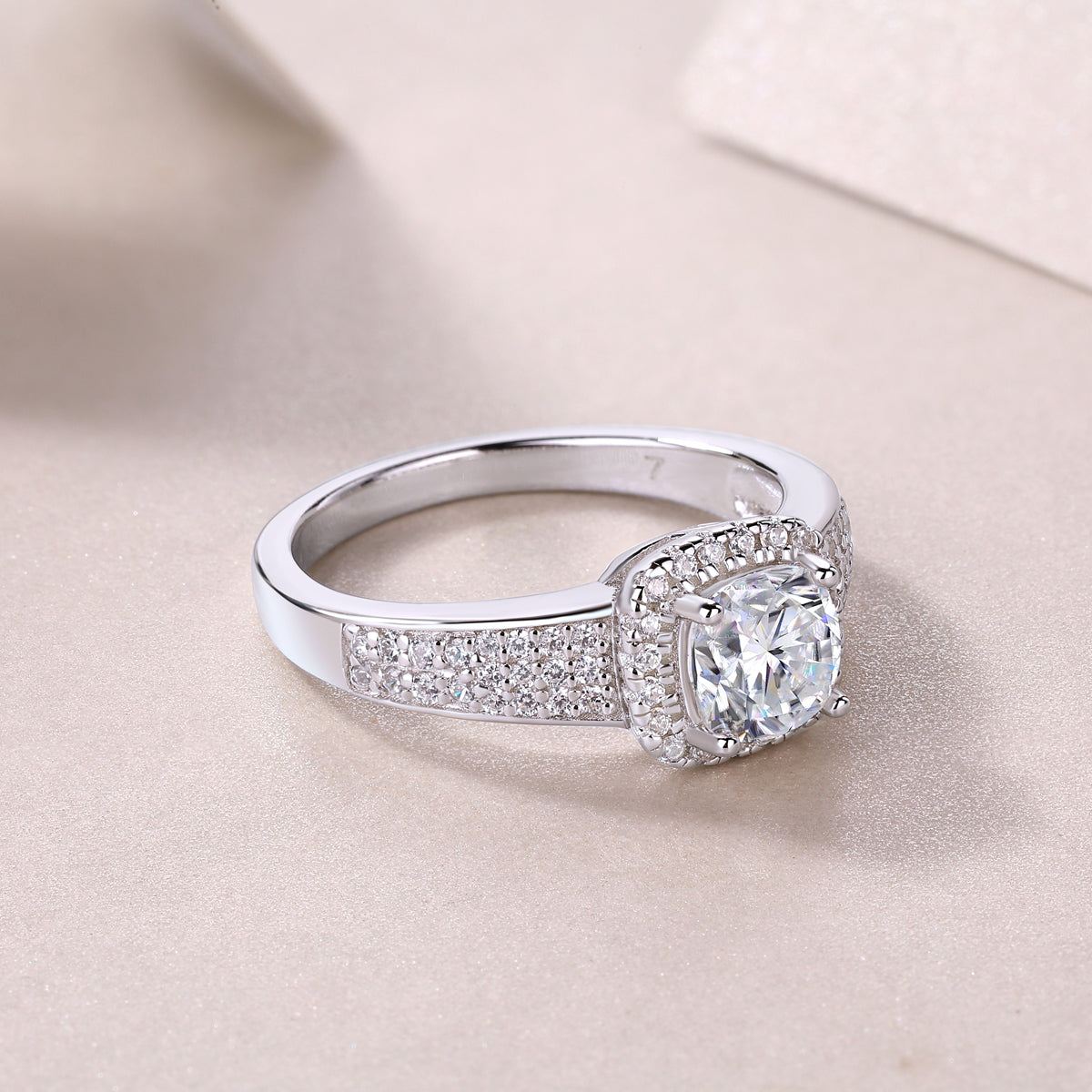 Asscher Cut Moissanite Ring - Ceerom