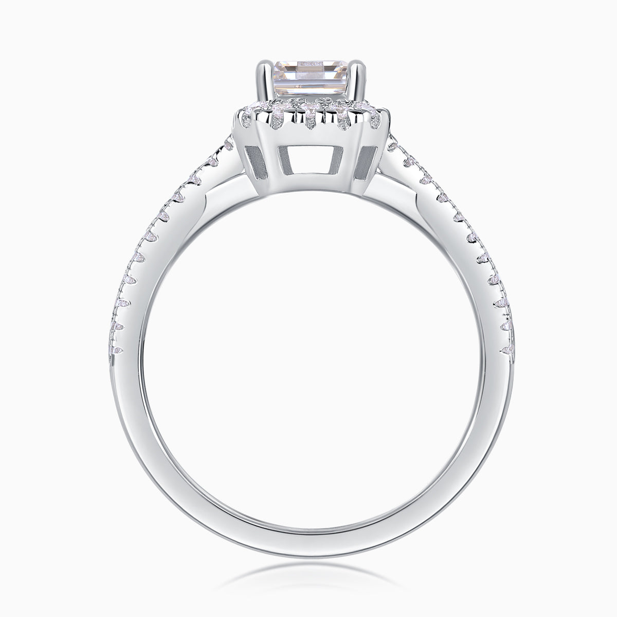 Emerald Cut Moissanite Ring - Ceerom
