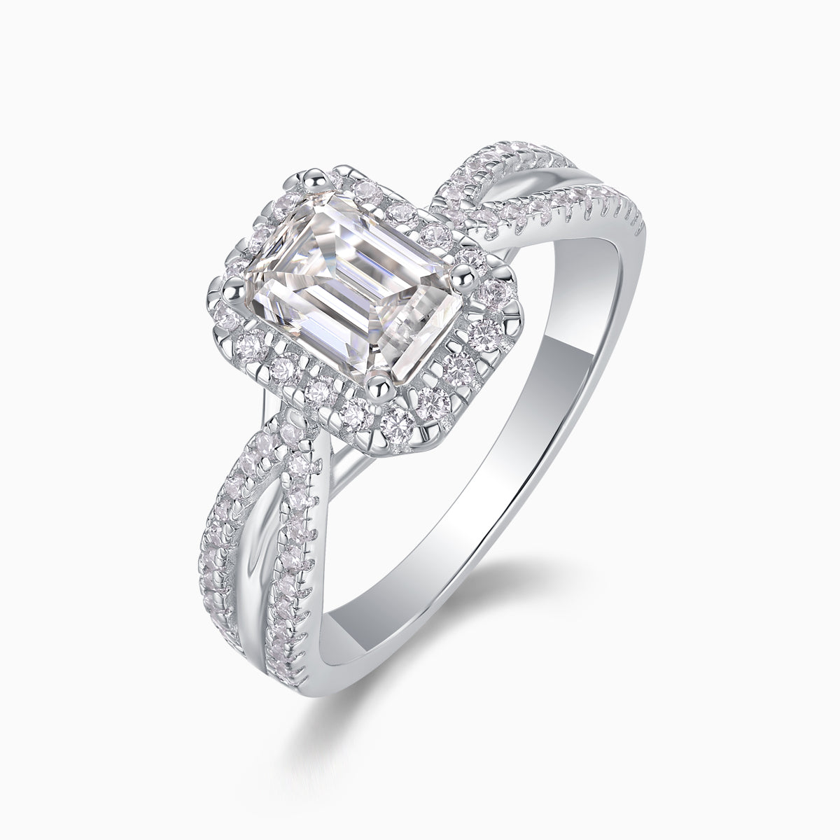 Emerald Cut Moissanite Ring - Ceerom