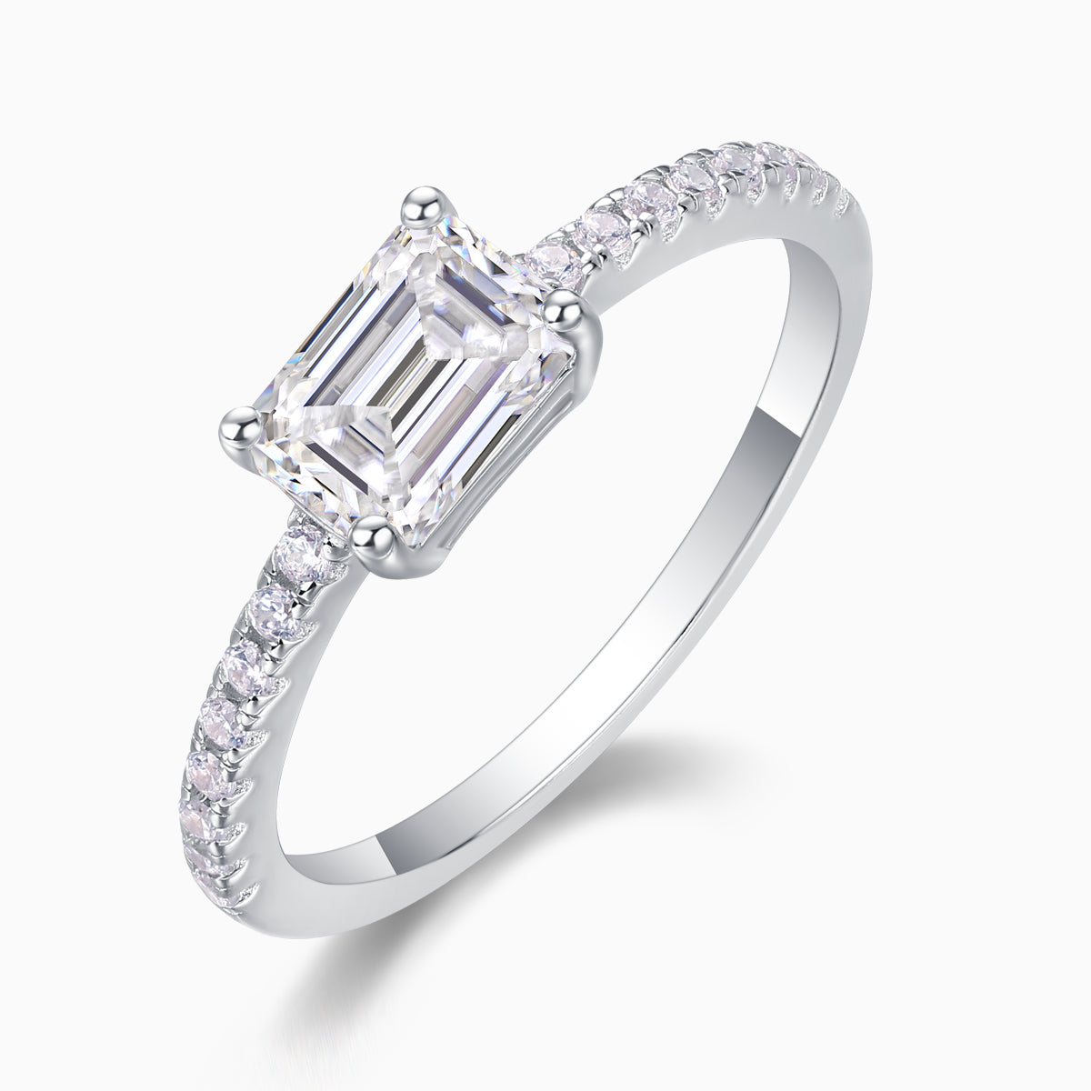 Emerald Cut Moissanite Ring - Ceerom