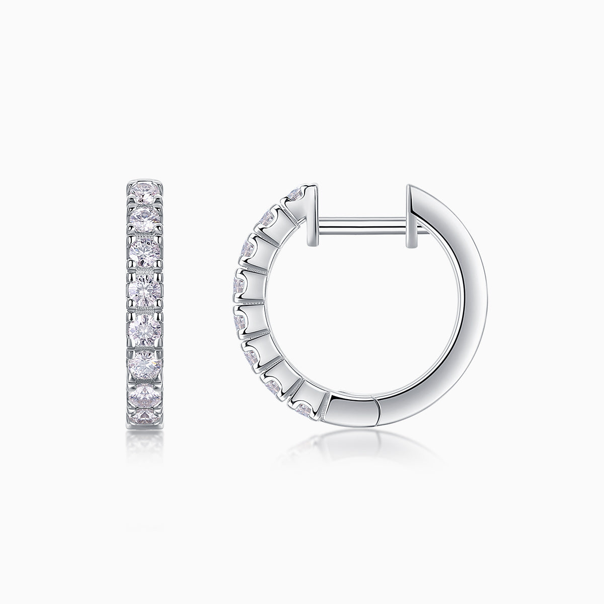 Round Cut Moissanite Hoop Earrings - Ceerom