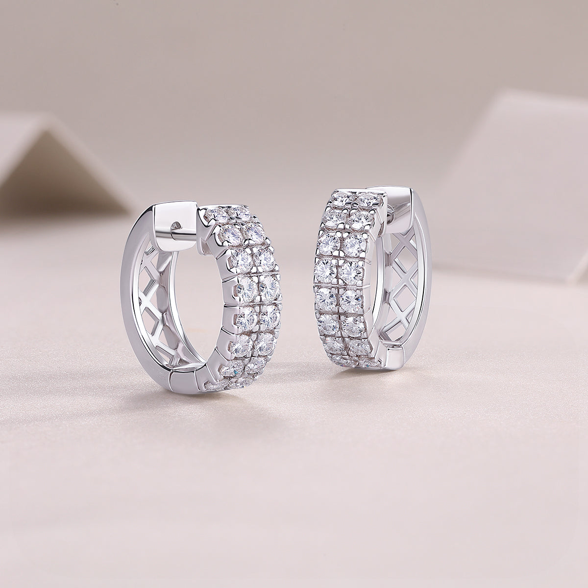Moissanite Hoop Women Wedding Earrings - Ceerom