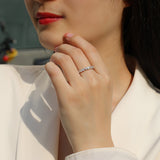 Boho Moissanite Wedding Stacking Band Ring