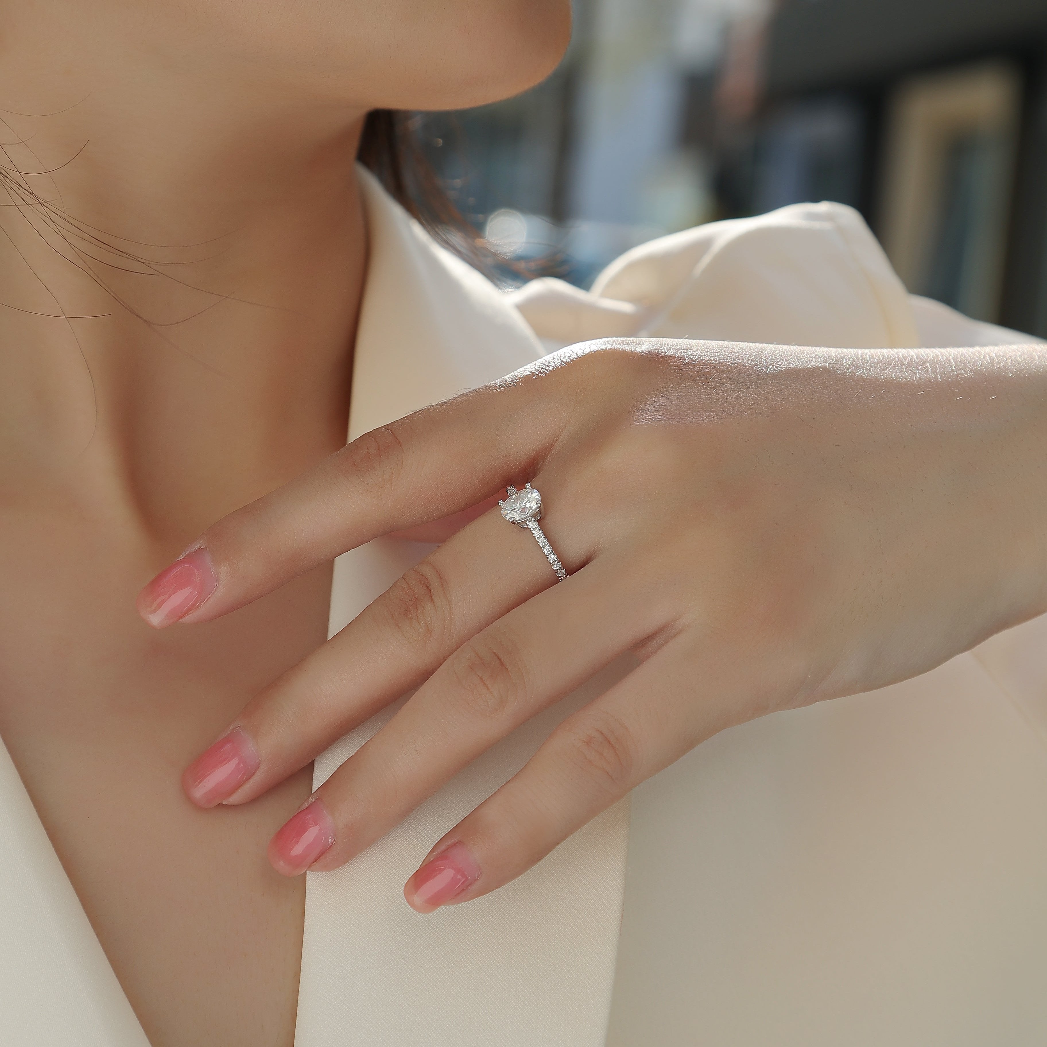 The Pave Oval Cut Engagement Ring - Ceerom