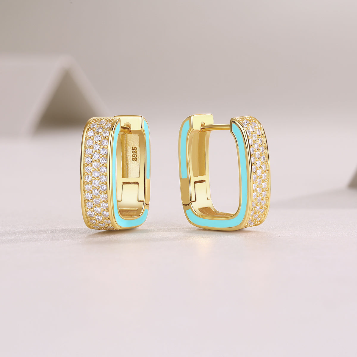 Three Row White Moissanite Hoop Earrings - Ceerom