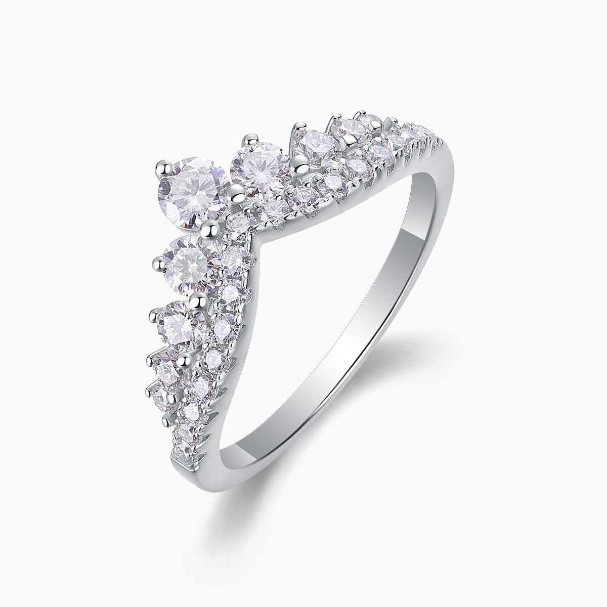 Moissanite Crown Wedding Band - Ceerom