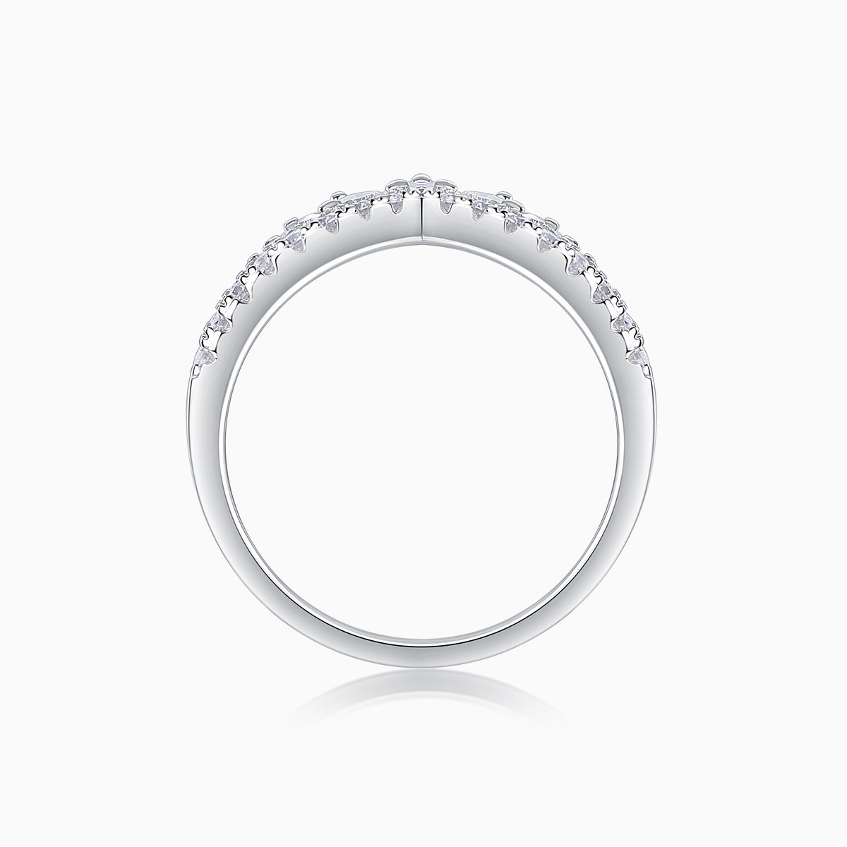 Moissanite Crown Wedding Band - Ceerom
