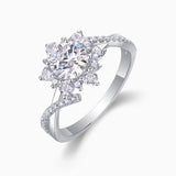 Petite Twist  Round Moissanite Engagement Ring - Ceerom