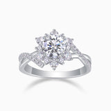 Petite Twist  Round Moissanite Engagement Ring - Ceerom