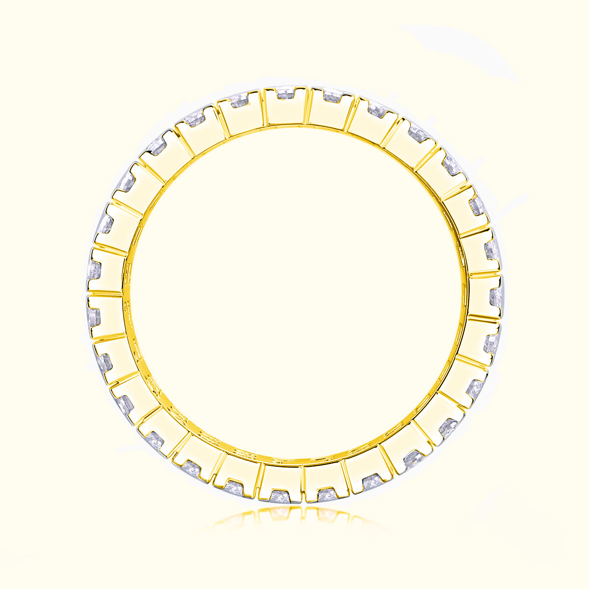 Round Cut Moissanite Engagement Band Ring - Ceerom