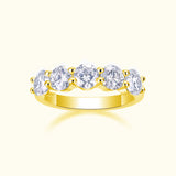 5 Stone Moissanite Wedding Band Ring - Ceerom
