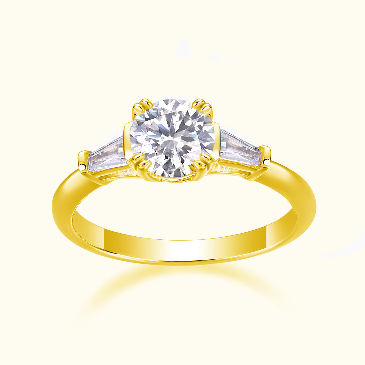 The Three Stone Round Moissanite Ring - Ceerom