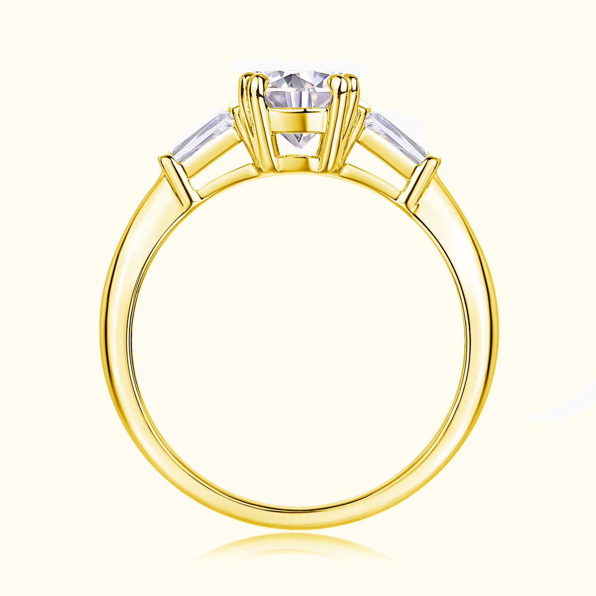 The Three Stone Round Moissanite Ring - Ceerom
