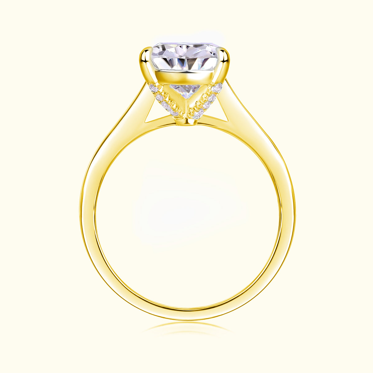 4.0ct Pear Shaped Moissanite Solitaire Ring - Ceerom