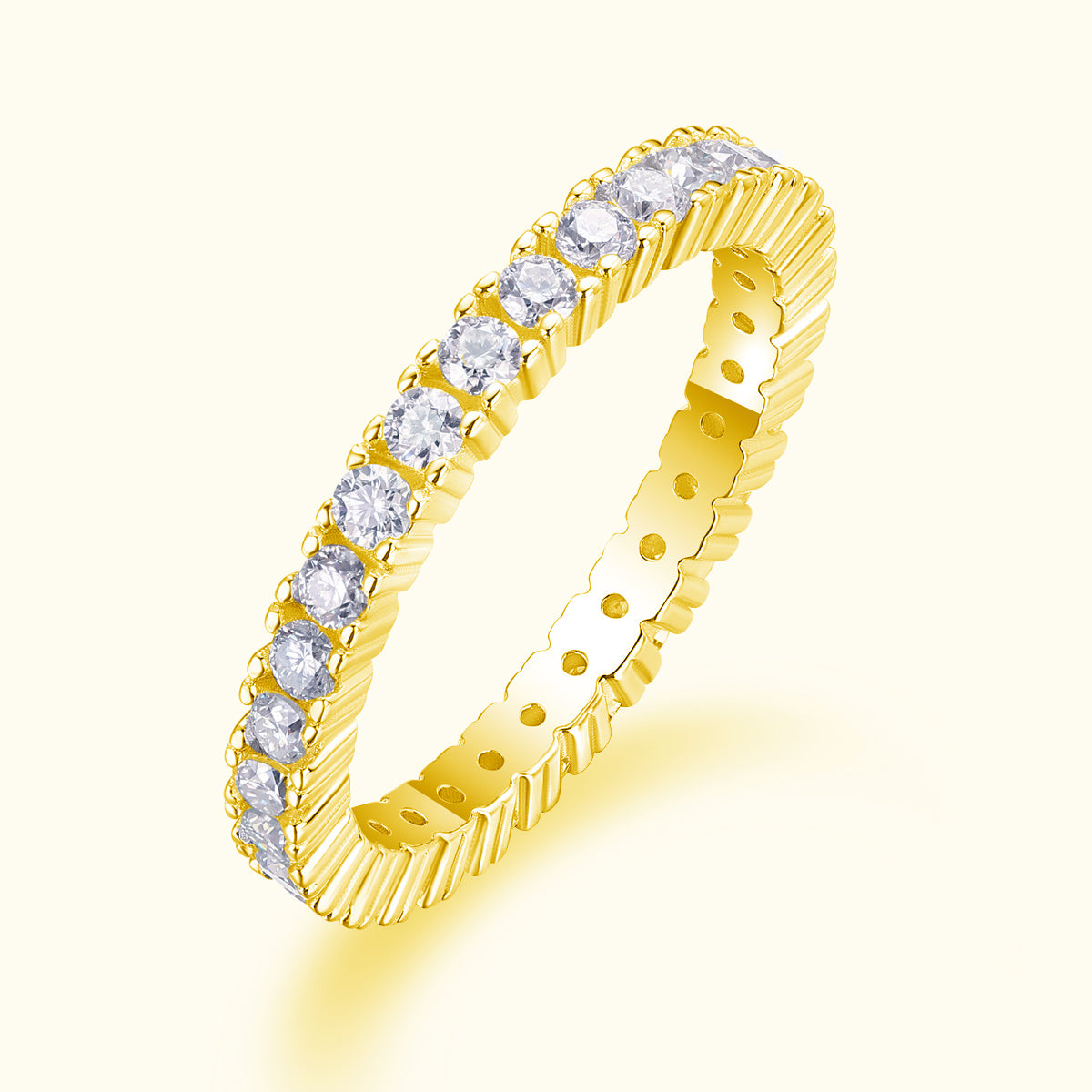 Minimalist Pave Weeding Band Ring - Ceerom