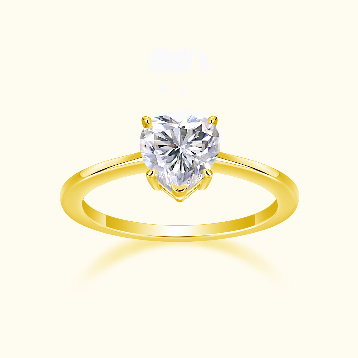Solitaire Heart Cut Moissanite Ring - Ceerom