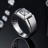 Solitaire Moissanite Men’s Band Ring