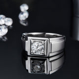 Solitaire Moissanite Men’s Band Ring