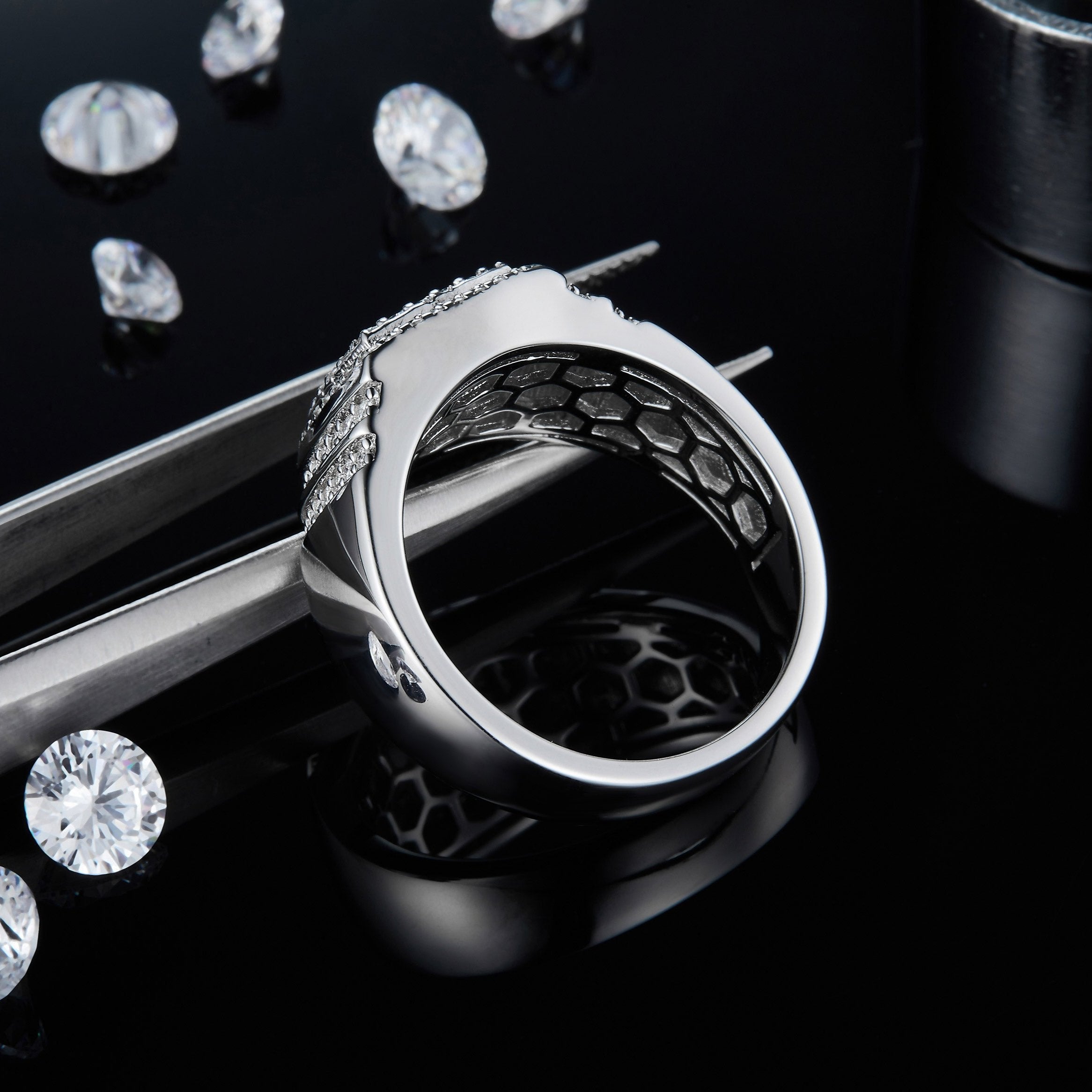 Men's Hip Pop  Moissanite Ring - Ceerom