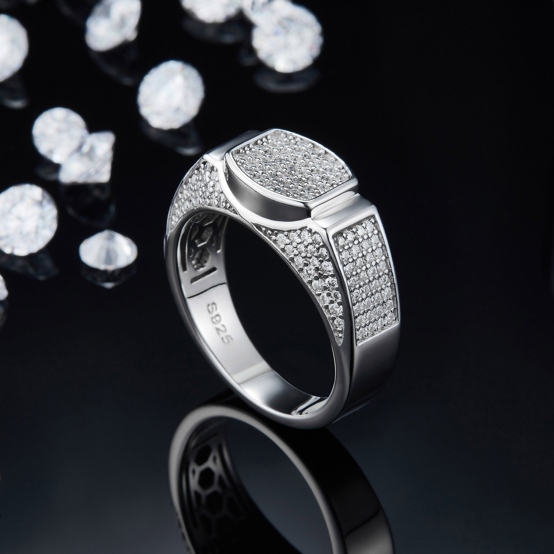 Men's Hip Pop Rock Moissanite Ring - Ceerom