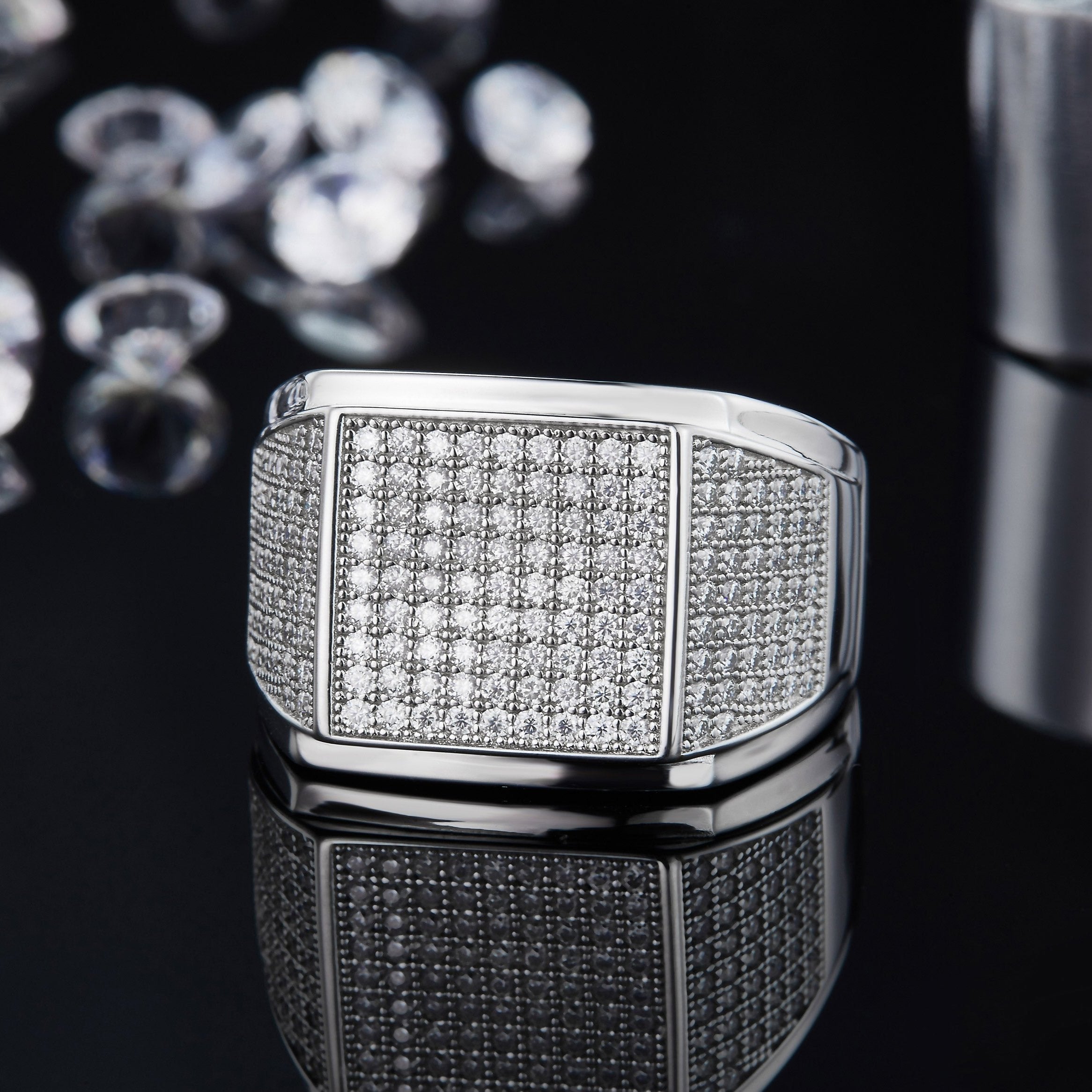 Men's Full Pave Moissanite Ring - Ceerom