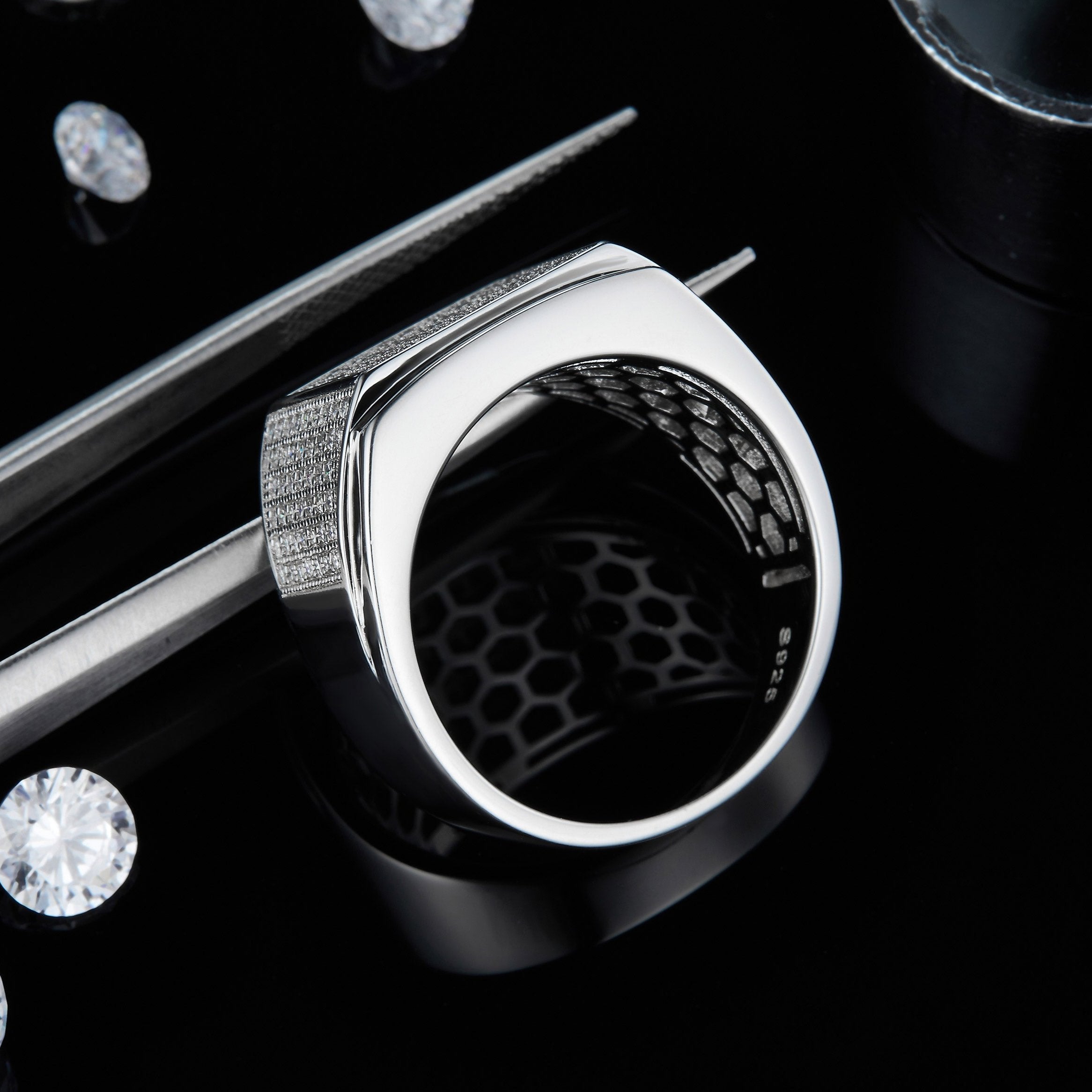 Men's Full Pave Moissanite Ring - Ceerom