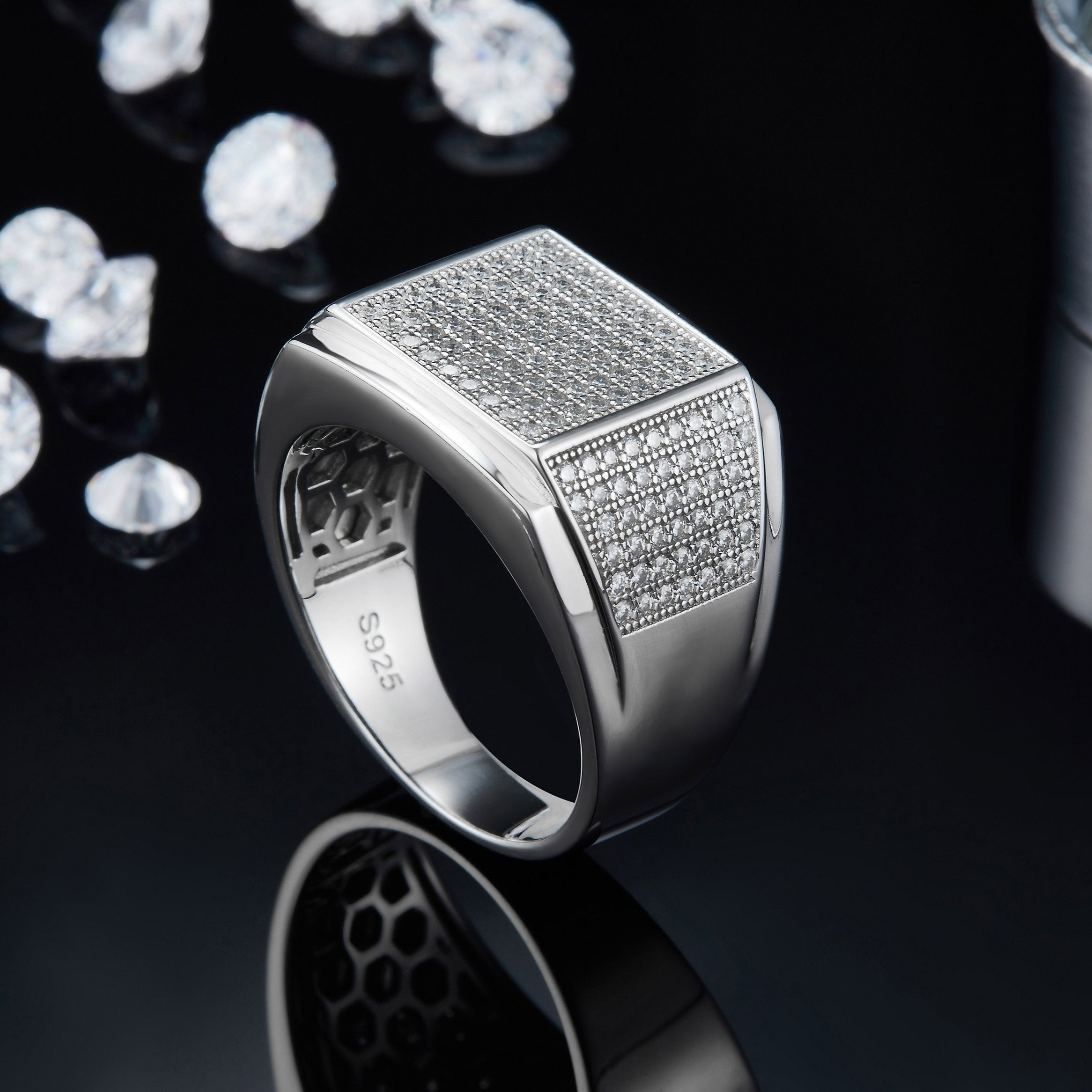 Men's Full Pave Moissanite Ring - Ceerom