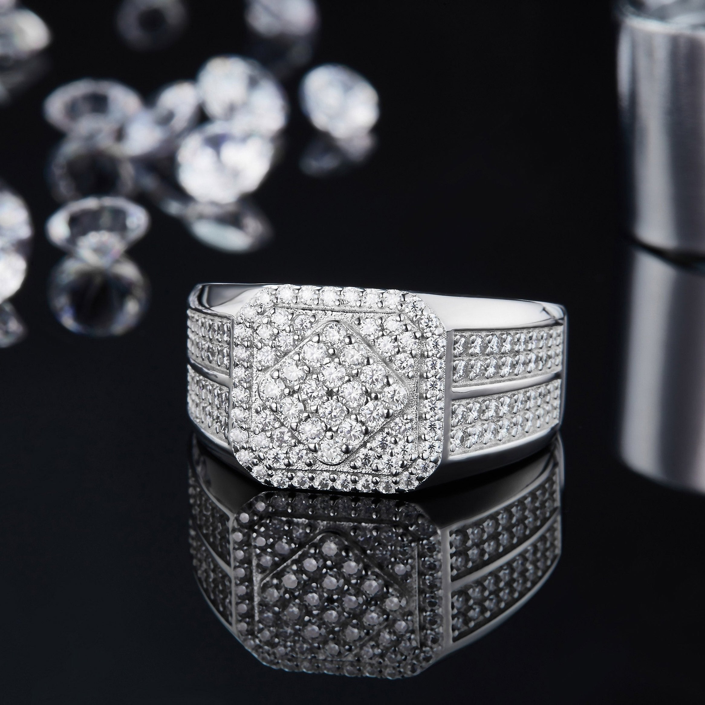 Men's Pave Moissanite Hip Pop Ring - Ceerom