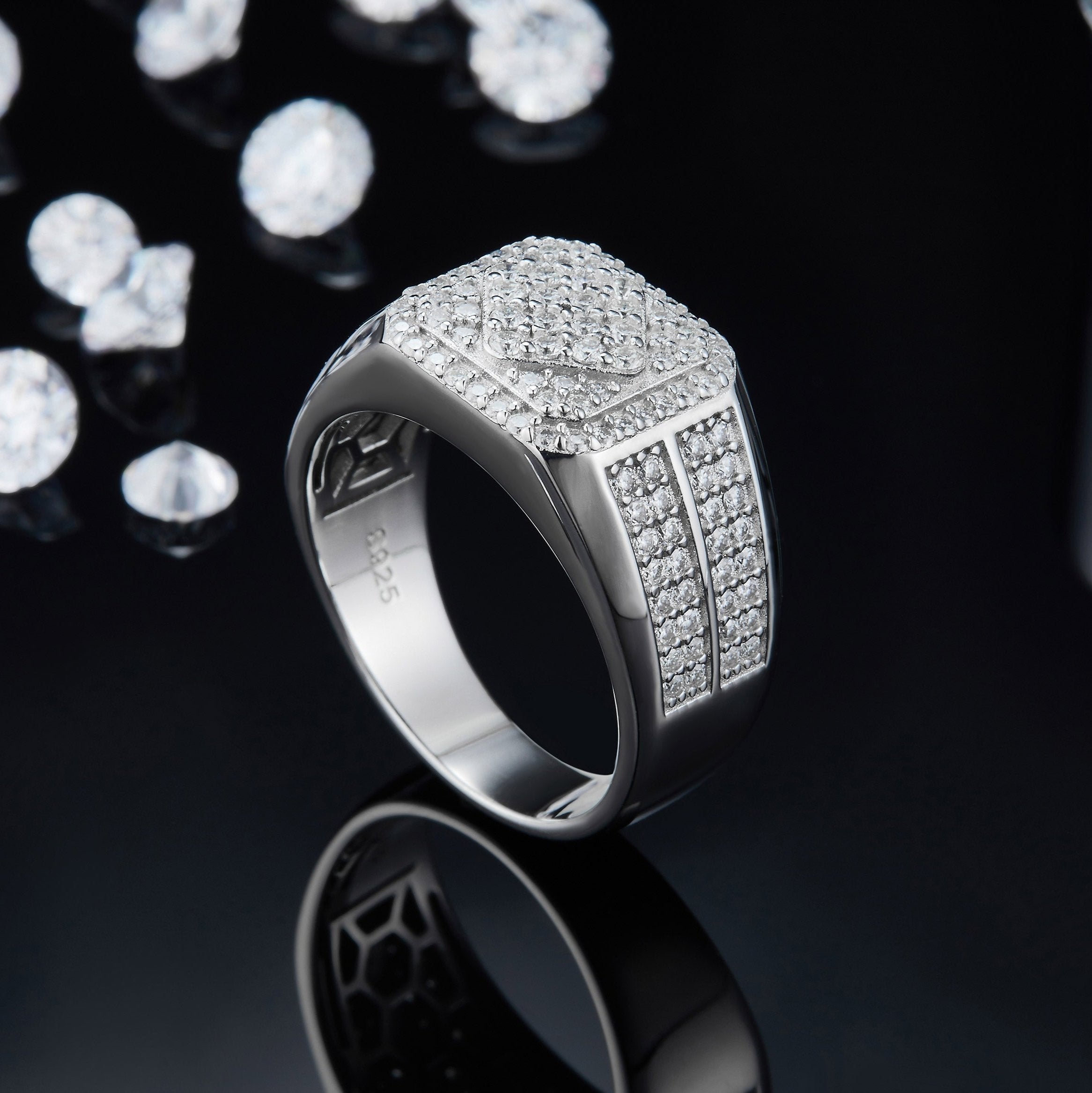 Men's Pave Moissanite Hip Pop Ring - Ceerom