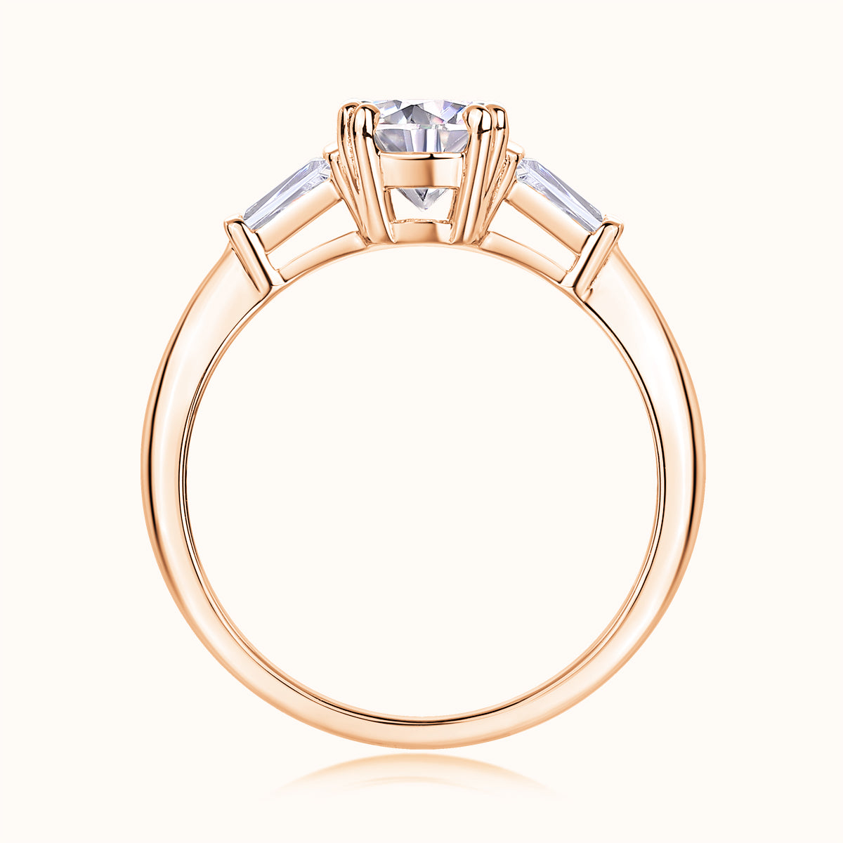 The Three Stone Round Moissanite Ring - Ceerom