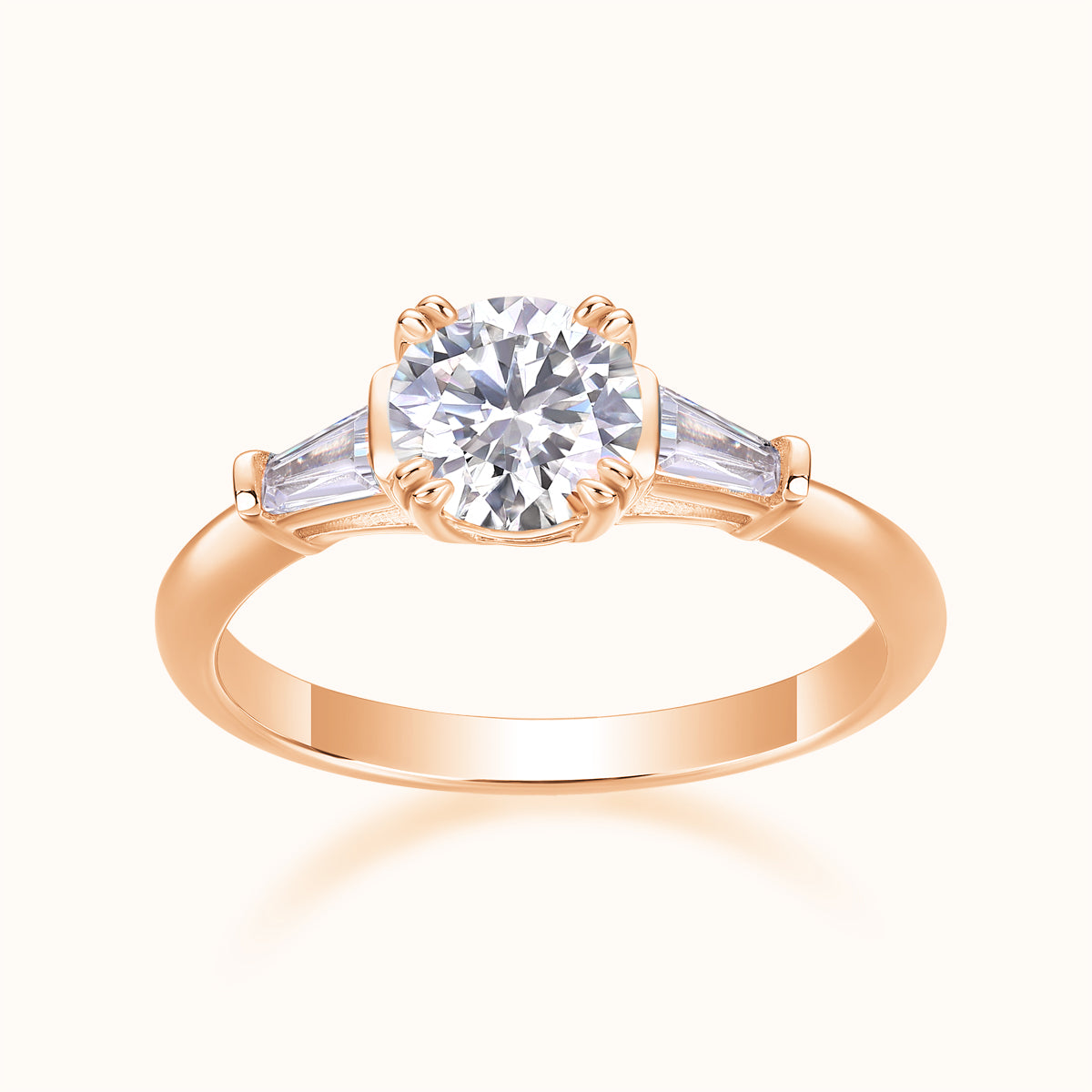 The Three Stone Round Moissanite Ring - Ceerom