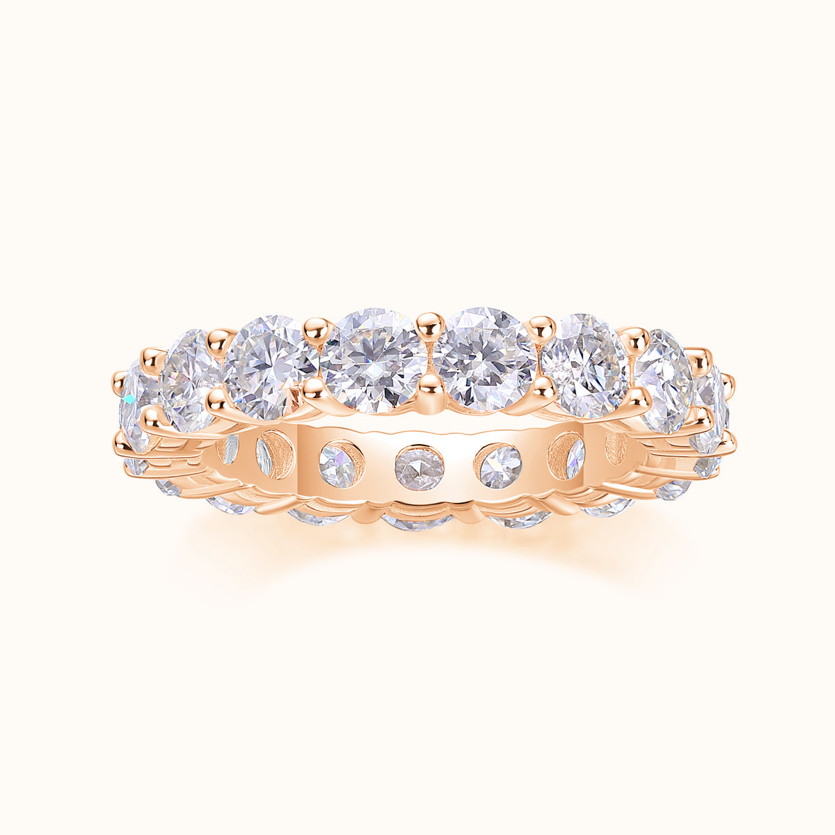 Minimalist Pave Weeding Band Ring - Rose Gold - Ceerom