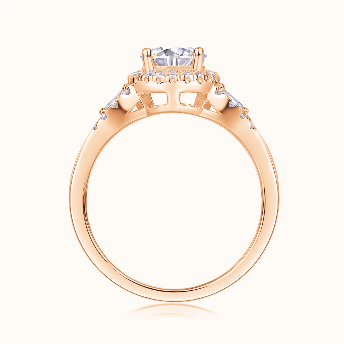 Halo Round Cut Moissanite Engagement Ring - Ceerom