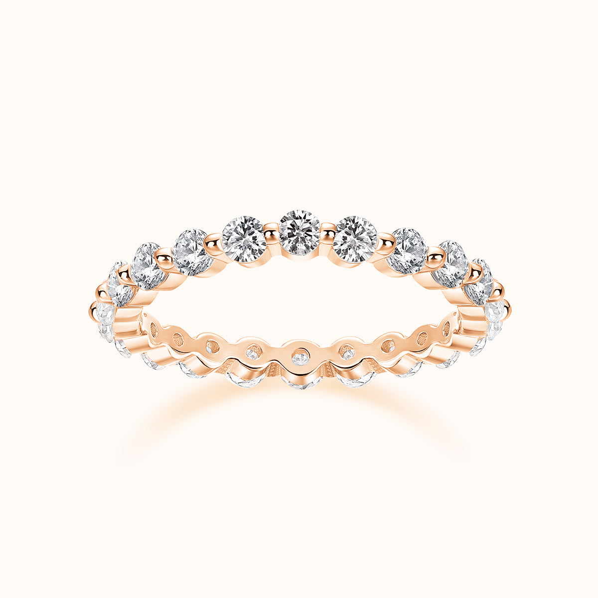 Round Cut Moissanite Band Ring - Ceerom