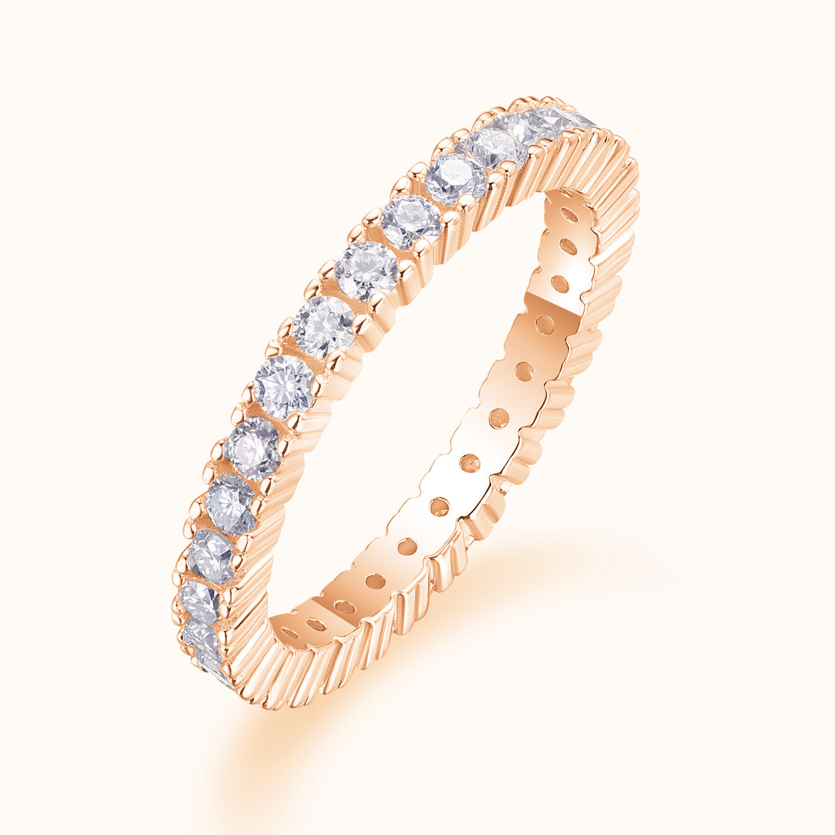 Minimalist Pave Weeding Band Ring - Ceerom