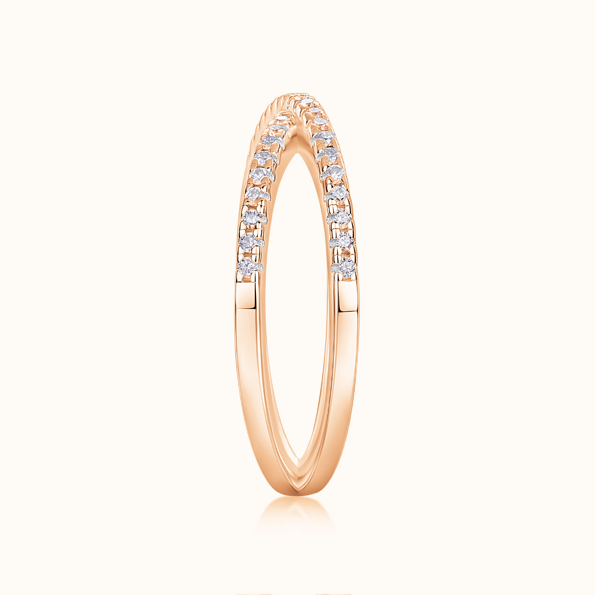 Moissanite Open Crossover Wedding Band - Ceerom