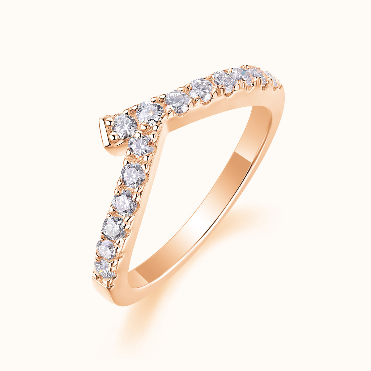 Pave Moissanite Curved Wedding Band Ring - Ceerom