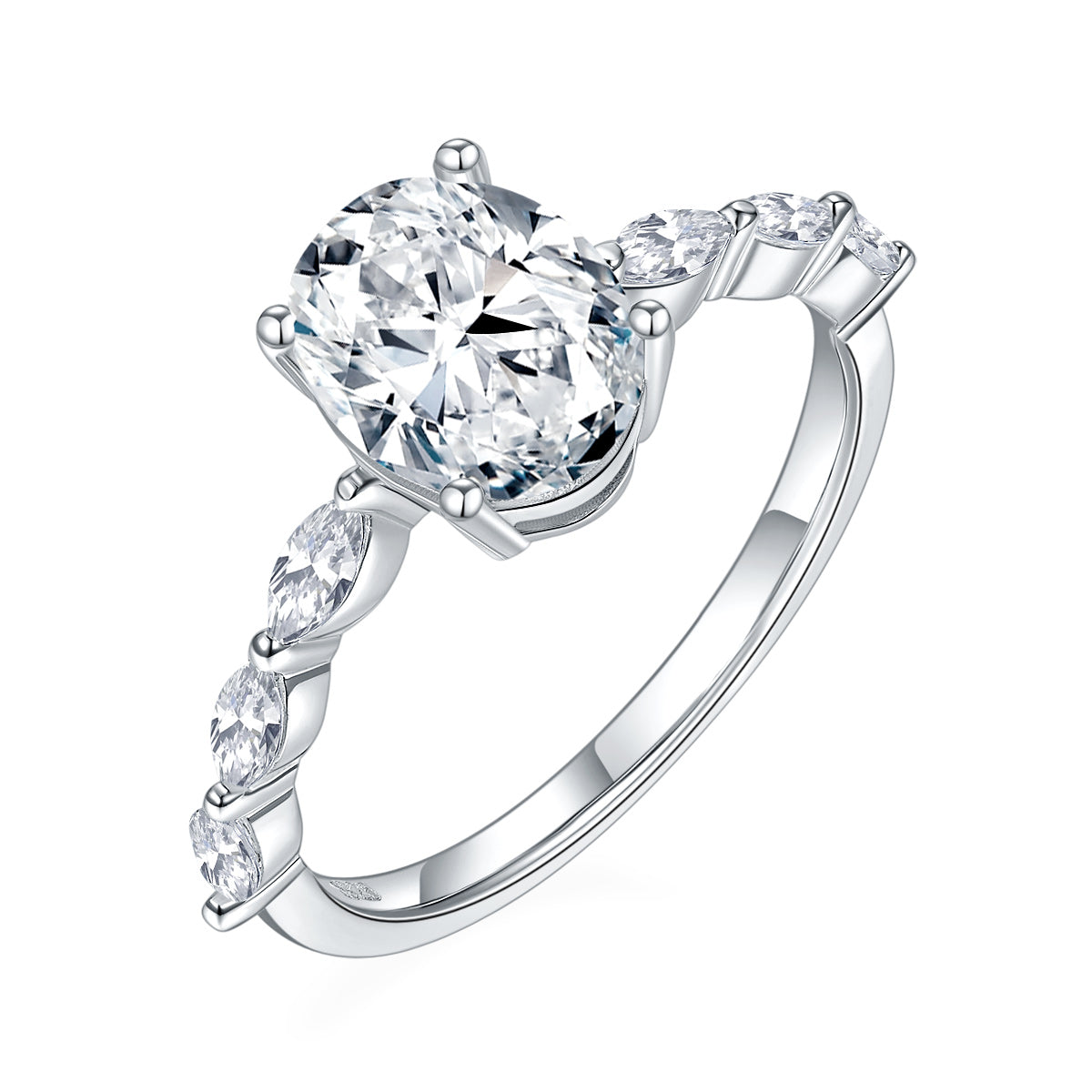 2ct Oval Moissanite Pave Ring - Ceerom