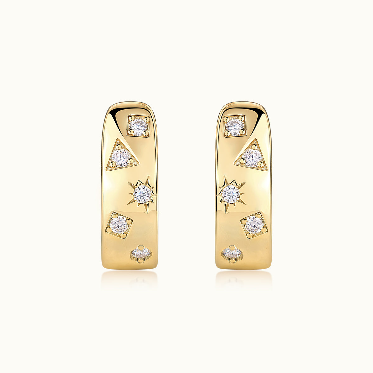 White Moissanite Hoop Earrings - Ceerom